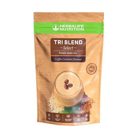 Tri Blend Select Shake vegán fehérjekeverék Coffee Caramel